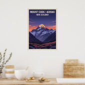 Mount Cook (Aoraki) Neuseeland V05 Poster (Küche)