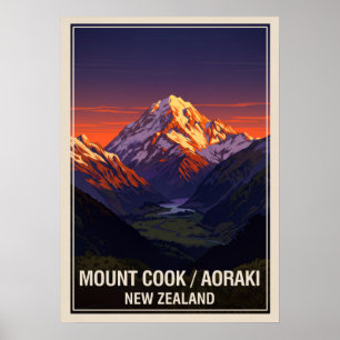 Mount Cook (Aoraki) Neuseeland V06 Poster