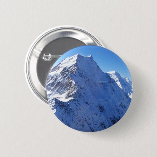 Mount Cook (Aoraki) Peak, Neuseeland Button (Vorne & Hinten)