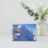 Mount Cook (Aoraki) Peak, Neuseeland Visitenkarte (Stehend Vorderseite)