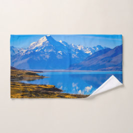 Mount Cook mit Blick auf den Pukaki-See, NZ Badhandtuch Set