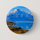 Mount Cook mit Blick auf den Pukaki-See, NZ Button (Vorderseite)