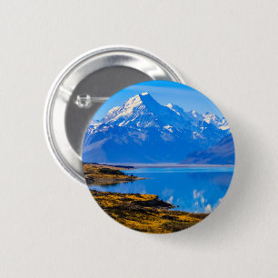 Mount Cook mit Blick auf den Pukaki-See, NZ Button