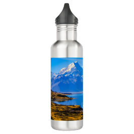 Mount Cook mit Blick auf den Pukaki-See, NZ Edelstahlflasche