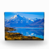Mount Cook mit Blick auf den Pukaki-See, NZ Fotoblock (Vorderseite)