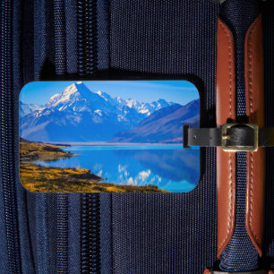Mount Cook mit Blick auf den Pukaki-See, NZ Gepäckanhänger