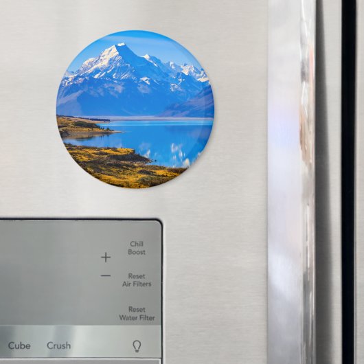 Mount Cook mit Blick auf den Pukaki-See, NZ Magnet (In Situ (Kühlschrank))