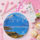 Mount Cook mit Blick auf den Pukaki-See, NZ Pappteller (Party)