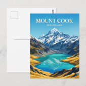 Mount Cook Nationalpark Neuseeland Postkarte (Vorne/Hinten)