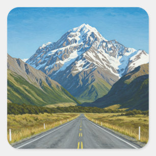 Mount Cook Nationalpark Neuseeland Quadratischer Aufkleber