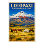 Mount Cotopaxi, Ecuador, in a retro Poster (Vorderseite)