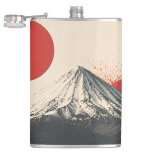 Mount Damavand Minimalistische Wandkunst – Rote So Flachmann
