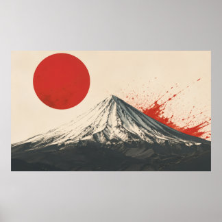 Mount Damavand Minimalistische Wandkunst – Rote So Poster