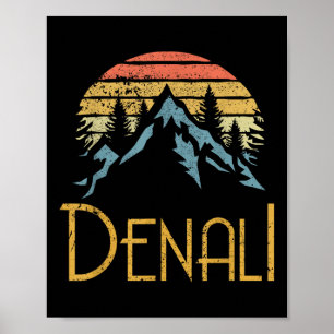 Mount Denali Alaska Berge Camping Wandern Outdoor Poster