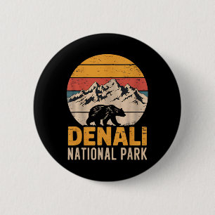 Mount Denali Alaska Bergsteiger Klettern National Button