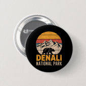 Mount Denali Alaska Bergsteiger Klettern National Button (Vorne & Hinten)