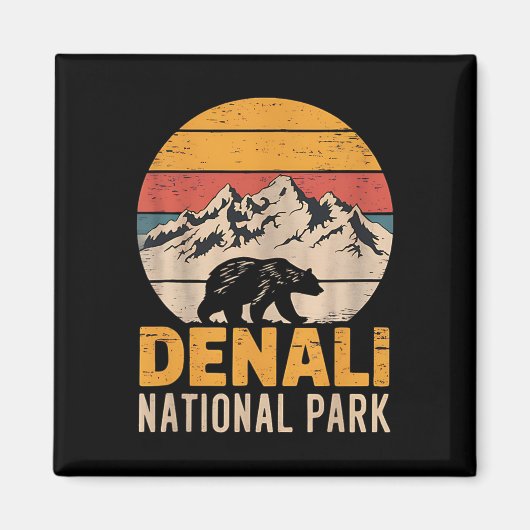 Mount Denali Alaska Bergsteiger Klettern National  Magnet (Vorne)