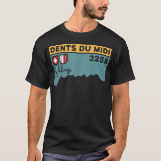 Mount Dents Du Midi Wanderung Klettern Wallis Schw T-Shirt