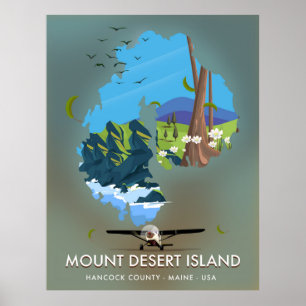 Mount Desert Island, Hancock County, Maine, USA, Poster