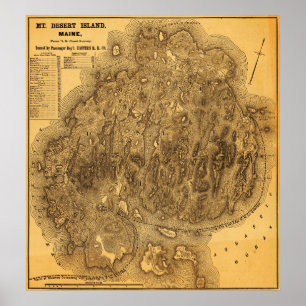 Mount Desert IslandPanoramakarte Poster