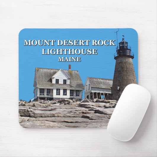 Mount Desert Rock Lighthouse, Maine Mousepad (Mit Mouse)