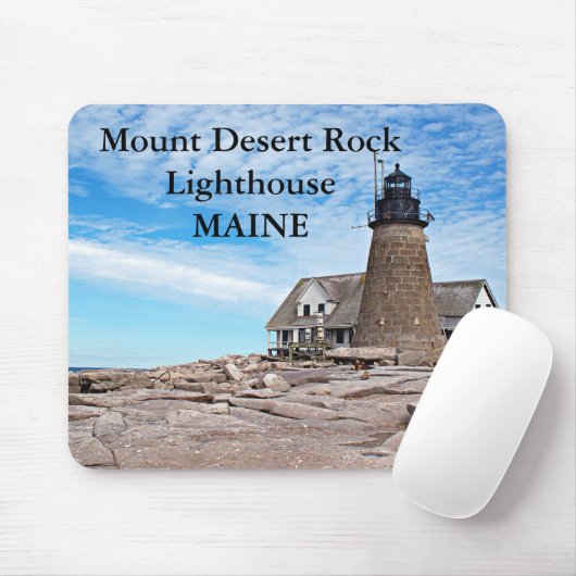 Mount Desert Rock Lighthouse, Maine Mousepad (Mit Mouse)