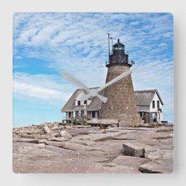 Mount Desert Rock Lighthouse, Maine Quadratische Wanduhr