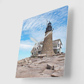 Mount Desert Rock Lighthouse, Maine Quadratische Wanduhr (Winkel)