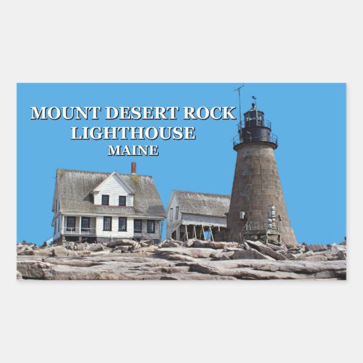 Mount Desert Rock Lighthouse, Maine Rechteckiger Aufkleber (Vorderseite)