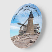 Mount Desert Rock Lighthouse, Maine Round Clock Große Wanduhr (Winkel)