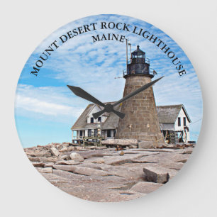 Mount Desert Rock Lighthouse, Maine Round Clock Große Wanduhr