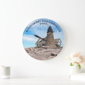 Mount Desert Rock Lighthouse, Maine Round Clock Große Wanduhr (Zuhause)