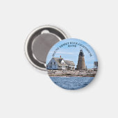Mount Desert Rock Lighthouse, Maine Round Magnet (Vorderseite/Rückseite)