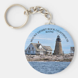 Mount Desert Rock Lighthouse, Maine Round Schlüsse Schlüsselanhänger