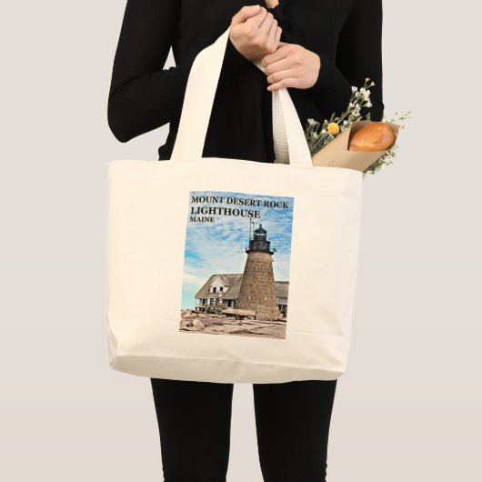 Mount Desert Rock Lighthouse, Maine Tote Bag Jumbo Stoffbeutel (Vorderseite (Produkt))