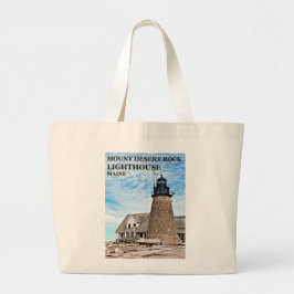 Mount Desert Rock Lighthouse, Maine Tote Bag Jumbo Stoffbeutel
