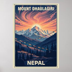 Mount Dhaulagiri Nepal V02 Poster
