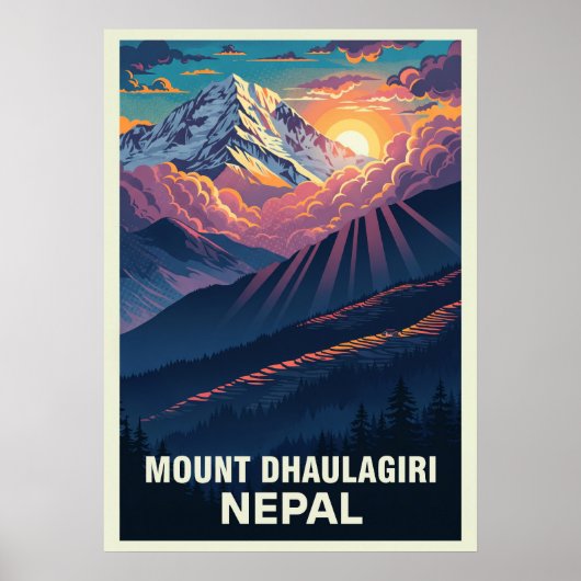 Mount Dhaulagiri Nepal V03 Poster (Vorne)