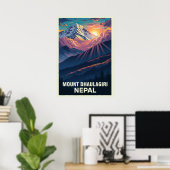 Mount Dhaulagiri Nepal V03 Poster (Heimbüro)