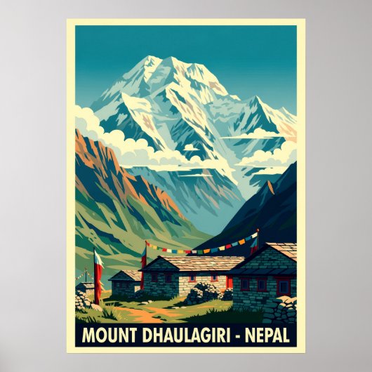 Mount Dhaulagiri Nepal V06 Poster (Vorne)