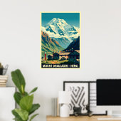 Mount Dhaulagiri Nepal V06 Poster (Heimbüro)