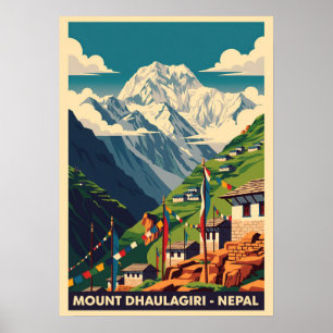 Mount Dhaulagiri Nepal V07 Poster