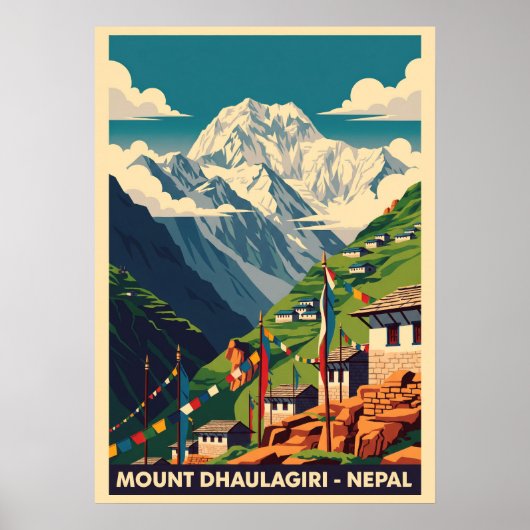 Mount Dhaulagiri Nepal V07 Poster (Vorne)