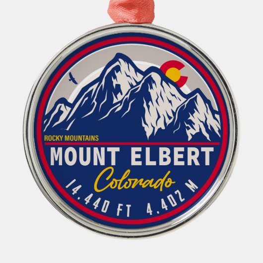Mount Elbert - Colorado 14ers Fourteener Ornament Aus Metall (Vorne)