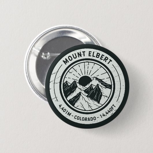 Mount Elbert Colorado Hiking Skiing Travel Button (Vorne & Hinten)