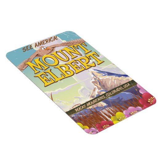 Mount Elbert, Colorado USA Reiseplakat Magnet (Rechte Seite)