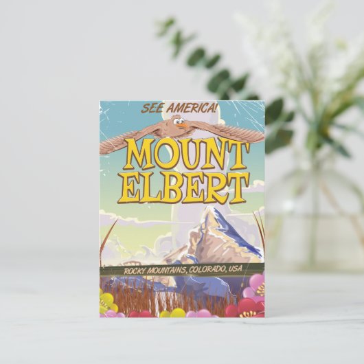 Mount Elbert, Colorado USA Reiseplakat Postkarte (Stehend Vorderseite)