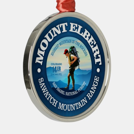 Mount Elbert (Hiker C) Silbernes Ornament (Rechts)