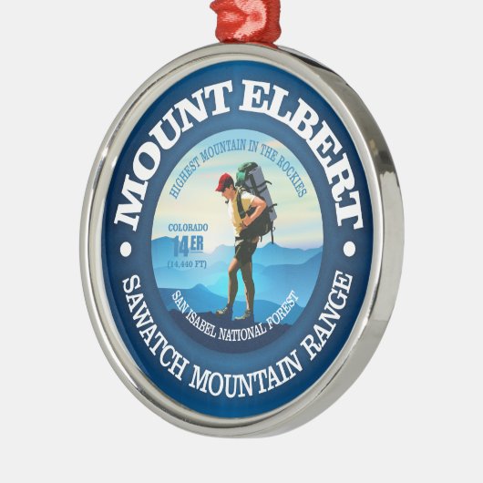 Mount Elbert (Hiker C) Silbernes Ornament (Links)