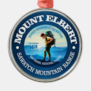 Mount Elbert (Hiker C) Silbernes Ornament